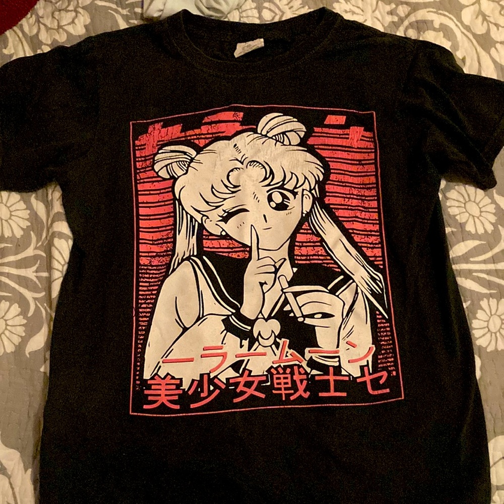 SAILER MOON ANIME SHIRT BLACK AND PINK